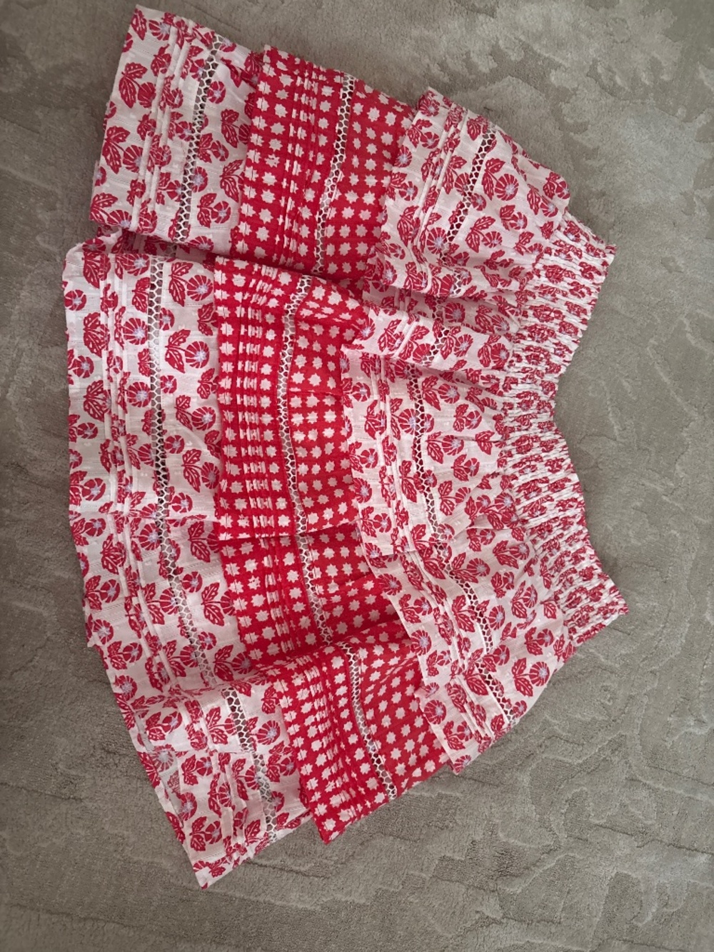 Roller Rabbit/Target Red & White Floral Skirt Size L